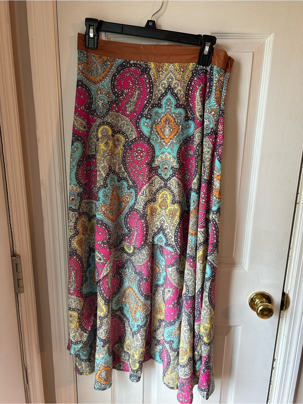 Ark & Co Paisley High-Low Maxi Skirt in Pink, Teal & Yellow